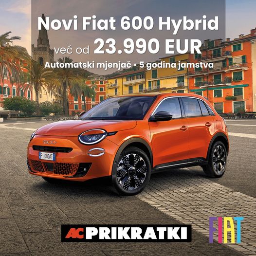 NOVI FIAT 600 HYBRID VEĆ OD 23.990 EUR