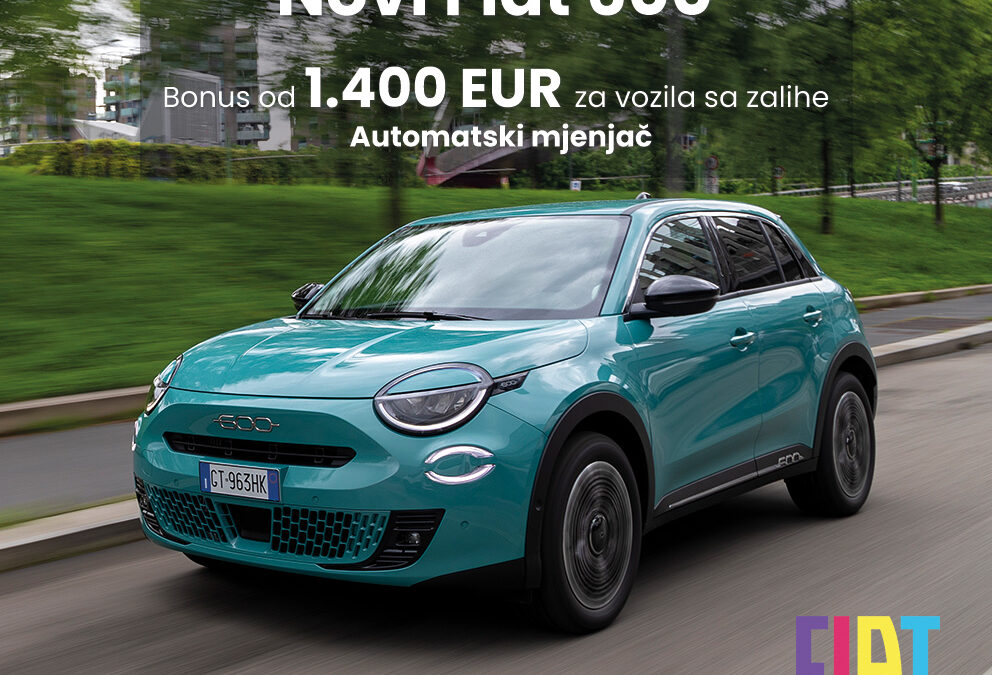 FIAT 600 AUTOMATIK S BONUSOM OD 1.400 €