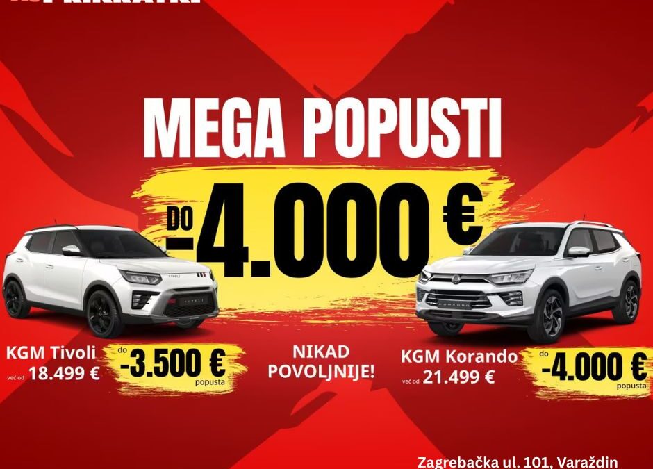 KGM vozila – MEGA popusti do 4.000 €