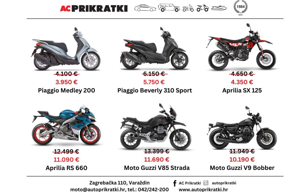 POPUST NA MOTO GUZZI, APRILIA I PIAGGIO MODELE